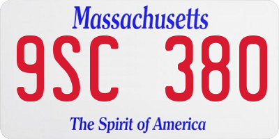 MA license plate 9SC380