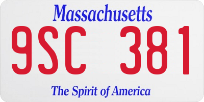 MA license plate 9SC381
