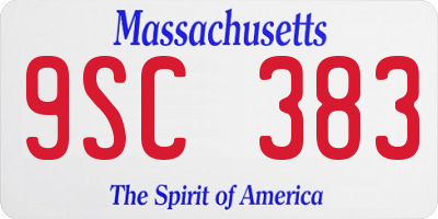 MA license plate 9SC383