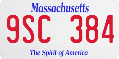 MA license plate 9SC384