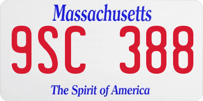 MA license plate 9SC388