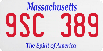 MA license plate 9SC389