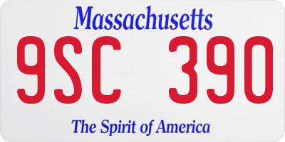 MA license plate 9SC390