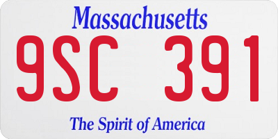 MA license plate 9SC391