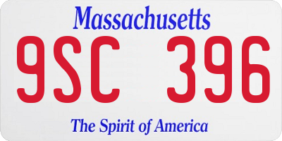 MA license plate 9SC396