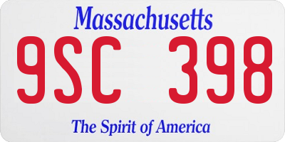 MA license plate 9SC398