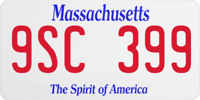 MA license plate 9SC399
