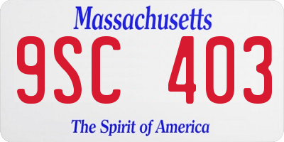 MA license plate 9SC403