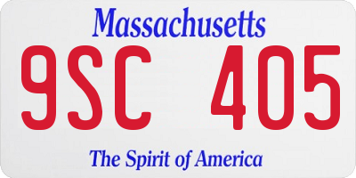 MA license plate 9SC405