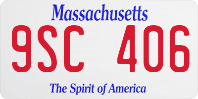 MA license plate 9SC406