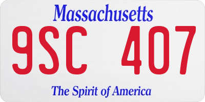 MA license plate 9SC407