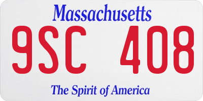 MA license plate 9SC408
