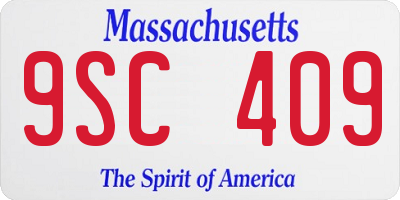 MA license plate 9SC409