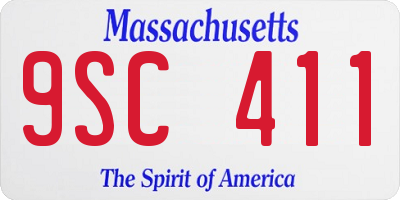 MA license plate 9SC411