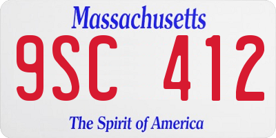 MA license plate 9SC412