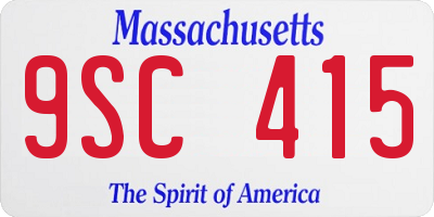 MA license plate 9SC415