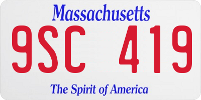 MA license plate 9SC419