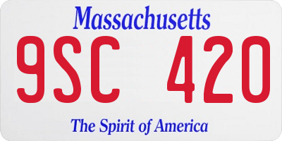 MA license plate 9SC420