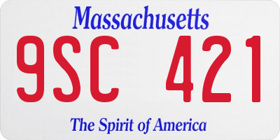 MA license plate 9SC421