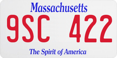 MA license plate 9SC422