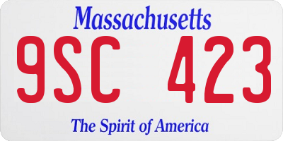 MA license plate 9SC423