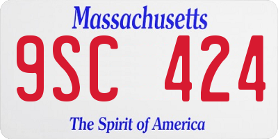 MA license plate 9SC424