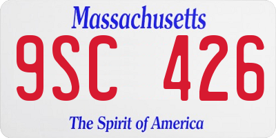 MA license plate 9SC426