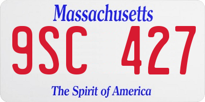 MA license plate 9SC427