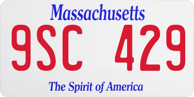 MA license plate 9SC429