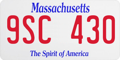 MA license plate 9SC430