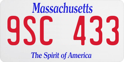 MA license plate 9SC433