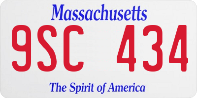 MA license plate 9SC434