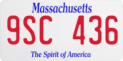 MA license plate 9SC436