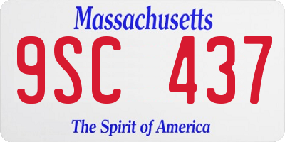 MA license plate 9SC437