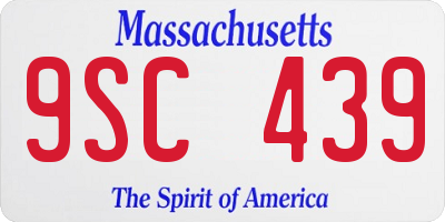 MA license plate 9SC439