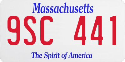 MA license plate 9SC441