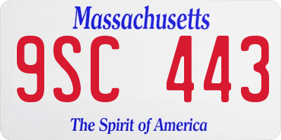 MA license plate 9SC443