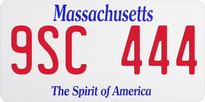 MA license plate 9SC444