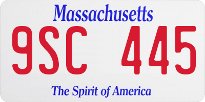 MA license plate 9SC445