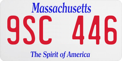MA license plate 9SC446