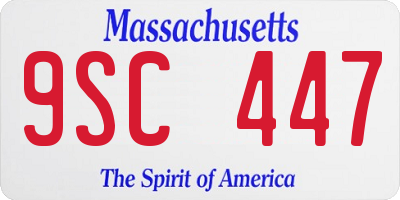 MA license plate 9SC447