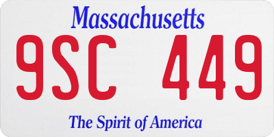 MA license plate 9SC449