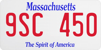 MA license plate 9SC450