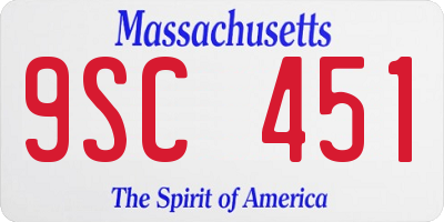 MA license plate 9SC451