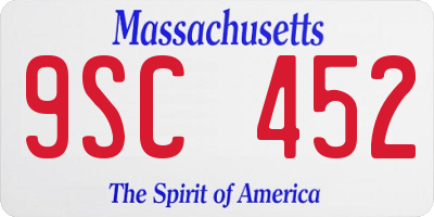 MA license plate 9SC452
