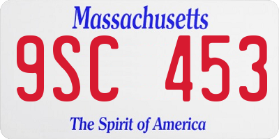MA license plate 9SC453
