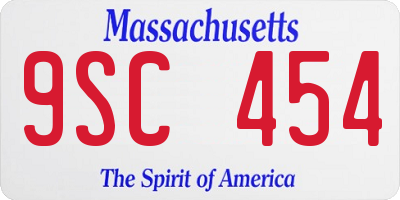 MA license plate 9SC454
