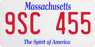 MA license plate 9SC455