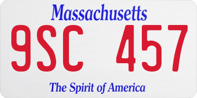 MA license plate 9SC457
