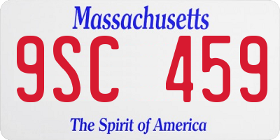 MA license plate 9SC459